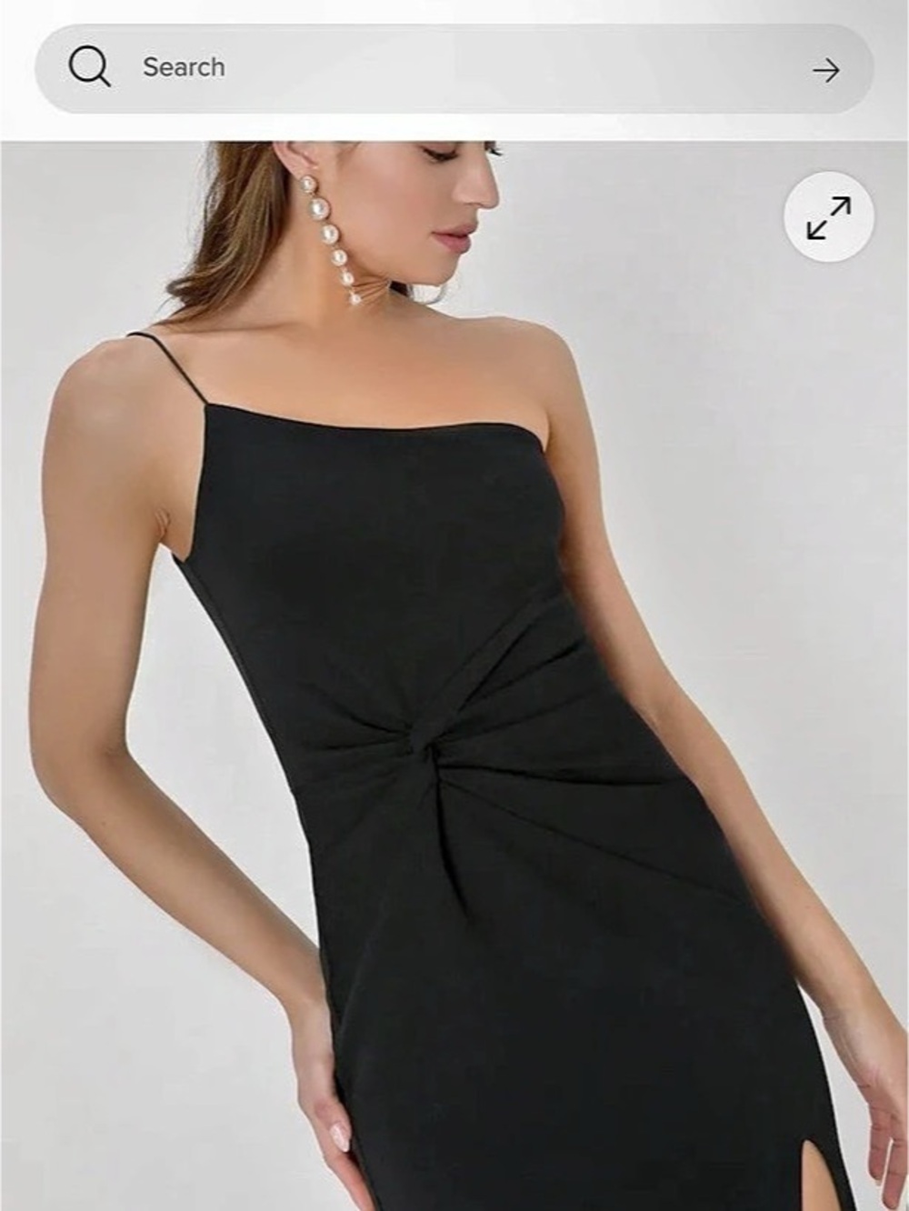 Lulus Dramatic Efforts Black One-Shoulder Knotted Maxi Dress NWT - Picture 3 of 5